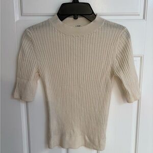 Uniqlo Off-White Ribbed Knit Sweater